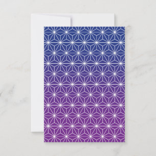 Japanese Asanoha Blue & Purple Personalised Thank You Card