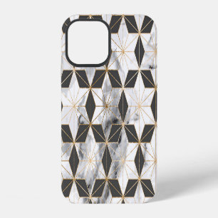 Japanese Asanoha: Gold Marble Pattern. iPhone 12 Case
