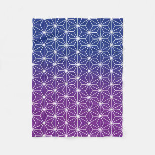 Japanese Asanoha (large scale) Blue & Purple Fleece Blanket