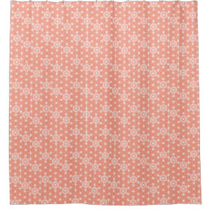 Japanese Asanoha or Star Pattern - coral pink Shower Curtain