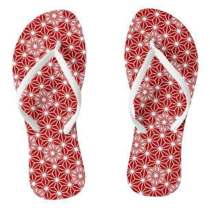 Japanese Asanoha or Star Pattern, dark red Jandals