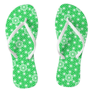 Japanese Asanoha or Star Pattern, jade green Jandals