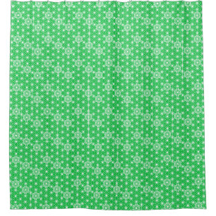 Japanese Asanoha or Star Pattern - jade green Shower Curtain