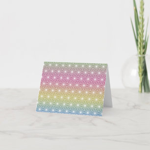 Japanese Asanoha Pastel Rainbow Personalised Thank You Card