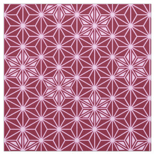 Japanese Asanoha pattern - burgundy Fabric