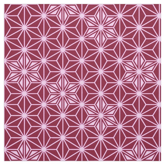 Japanese Asanoha pattern - burgundy Fabric (Swatch)