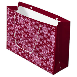 Japanese Asanoha pattern - burgundy Large Gift Bag