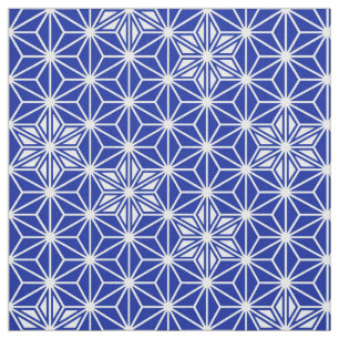 Japanese Asanoha pattern - cobalt blue Fabric