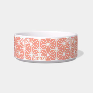 Japanese Asanoha pattern - coral pink Bowl