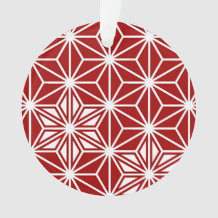 Japanese Asanoha pattern - dark red Ornament