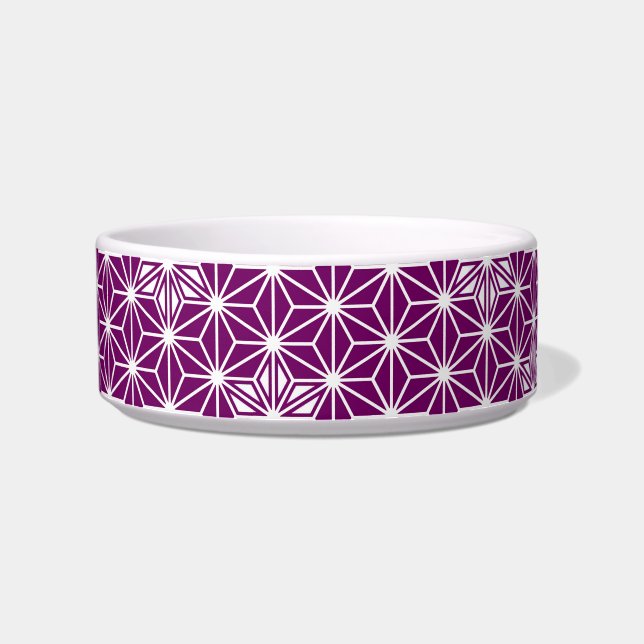 Japanese Asanoha pattern - eggplant purple Bowl (Left)