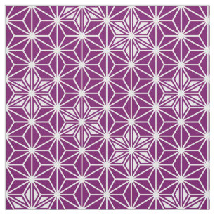 Japanese Asanoha pattern - eggplant purple Fabric