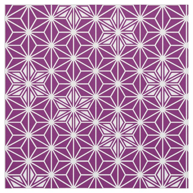 Japanese Asanoha pattern - eggplant purple Fabric (Swatch)
