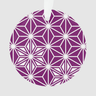 Japanese Asanoha pattern - eggplant purple Ornament