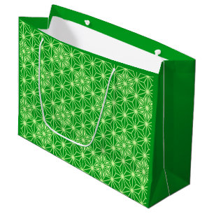 Japanese Asanoha pattern - emerald green Large Gift Bag