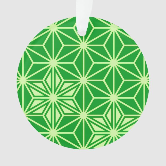 Japanese Asanoha pattern - emerald green Ornament (Front)