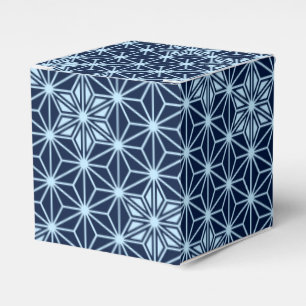 Japanese Asanoha pattern - indigo blue Favour Box