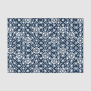 Japanese Asanoha pattern - indigo blue & white Tissue Paper