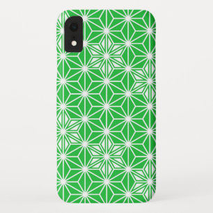 Japanese Asanoha pattern - jade green iPhone XR Case