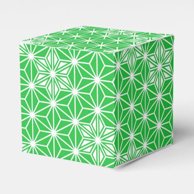 Japanese Asanoha pattern - jade green Favour Box (Front Side)