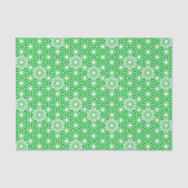 Japanese Asanoha pattern - jade green Tissue Paper (Front)