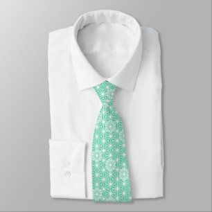 Japanese Asanoha pattern - light aqua Tie