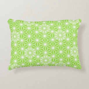 Japanese Asanoha pattern - light lime green Decorative Cushion
