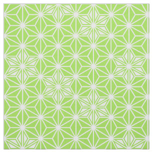 Japanese Asanoha pattern - light lime green Fabric