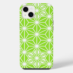 Japanese Asanoha pattern - light lime green iPhone 14 Plus Case