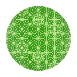 Japanese Asanoha pattern - lime green Cutting Board