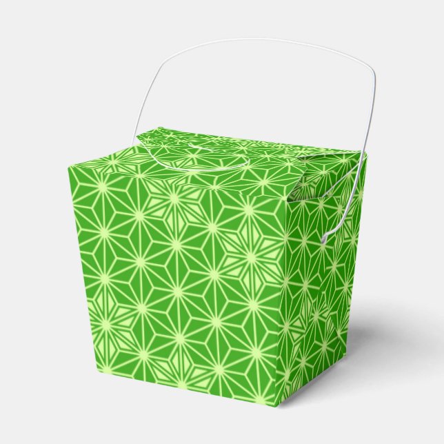 Japanese Asanoha pattern - lime green Favour Box (Front Side)