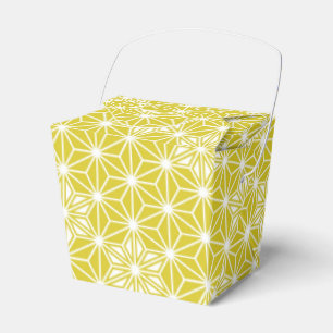 Japanese Asanoha pattern - mustard gold and white Favour Box