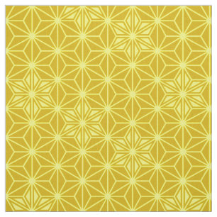 Japanese Asanoha pattern - mustard gold Fabric