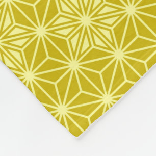 Japanese Asanoha pattern - mustard gold Fleece Blanket