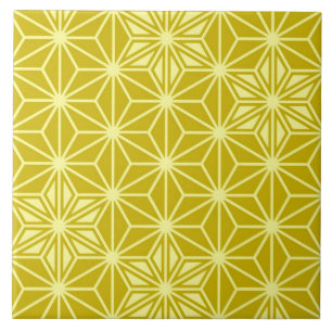Japanese Asanoha pattern - mustard gold Tile