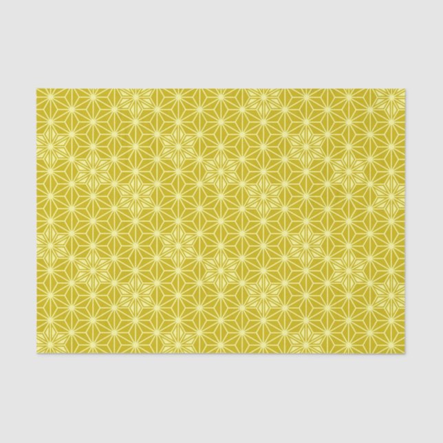 Japanese Asanoha pattern - mustard gold Tissue Paper (Front)