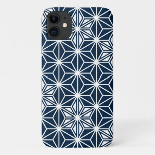 Japanese Asanoha pattern - navy blue iPhone 11 Case
