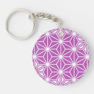 Japanese Asanoha pattern - orchid Key Ring
