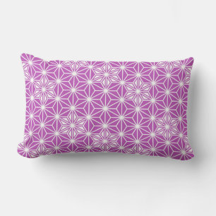Japanese Asanoha pattern - orchid Lumbar Cushion