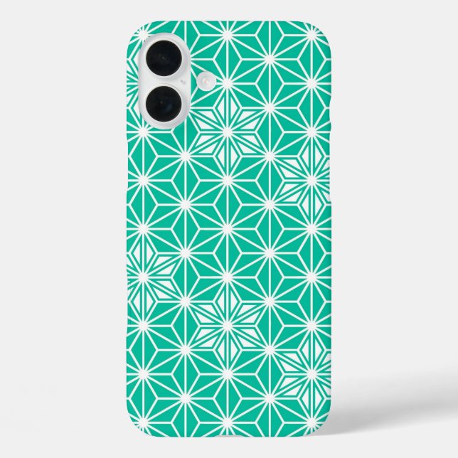 Japanese Asanoha pattern - peacock blue Case-Mate iPhone Case (Back)