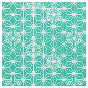 Japanese Asanoha pattern - peacock blue Fabric