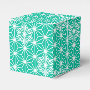 Japanese Asanoha pattern - peacock blue Favour Box