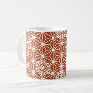 Japanese Asanoha pattern - terracotta Coffee Mug