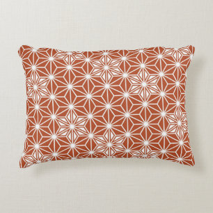 Japanese Asanoha pattern - terracotta Decorative Cushion