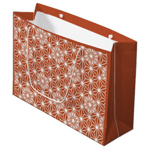 Japanese Asanoha pattern - terracotta Large Gift Bag
