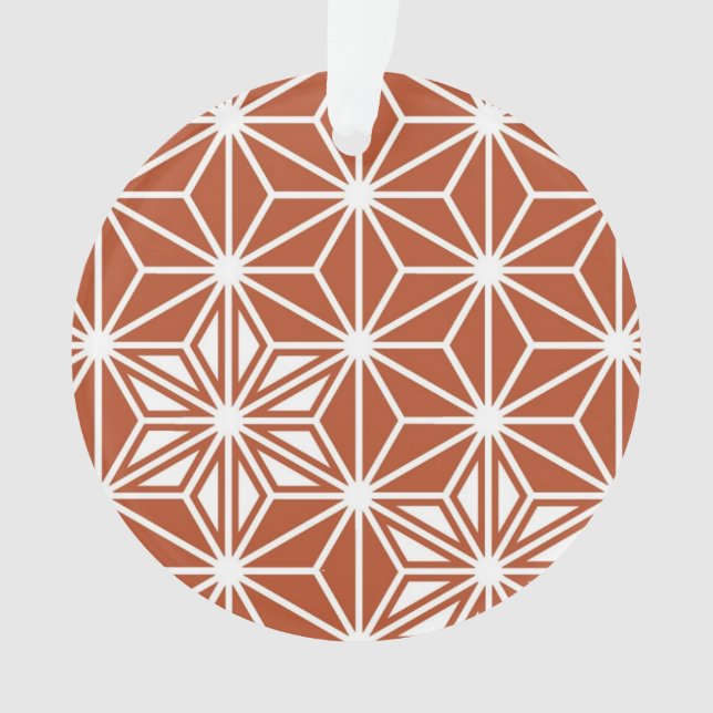 Japanese Asanoha pattern - terracotta Ornament (Front)