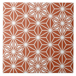 Japanese Asanoha pattern - terracotta Tile
