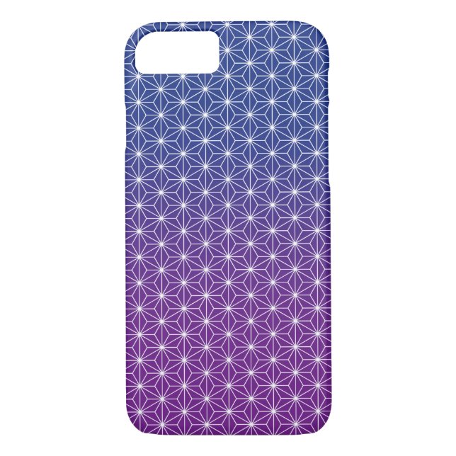Japanese Asanoha Traditional Print Blue & Purple Case-Mate iPhone Case (Back)