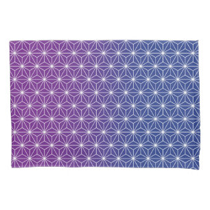 Japanese Asanoha Traditional Print Blue & Purple Pillowcase