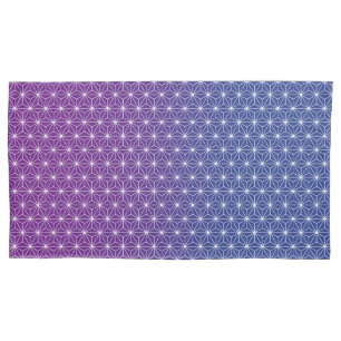 Japanese Asanoha Traditional Print Blue & Purple Pillowcase